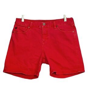 Dear John Classic Coral Red Women’s Casual Denim Stretch Jean Shorts Size 29